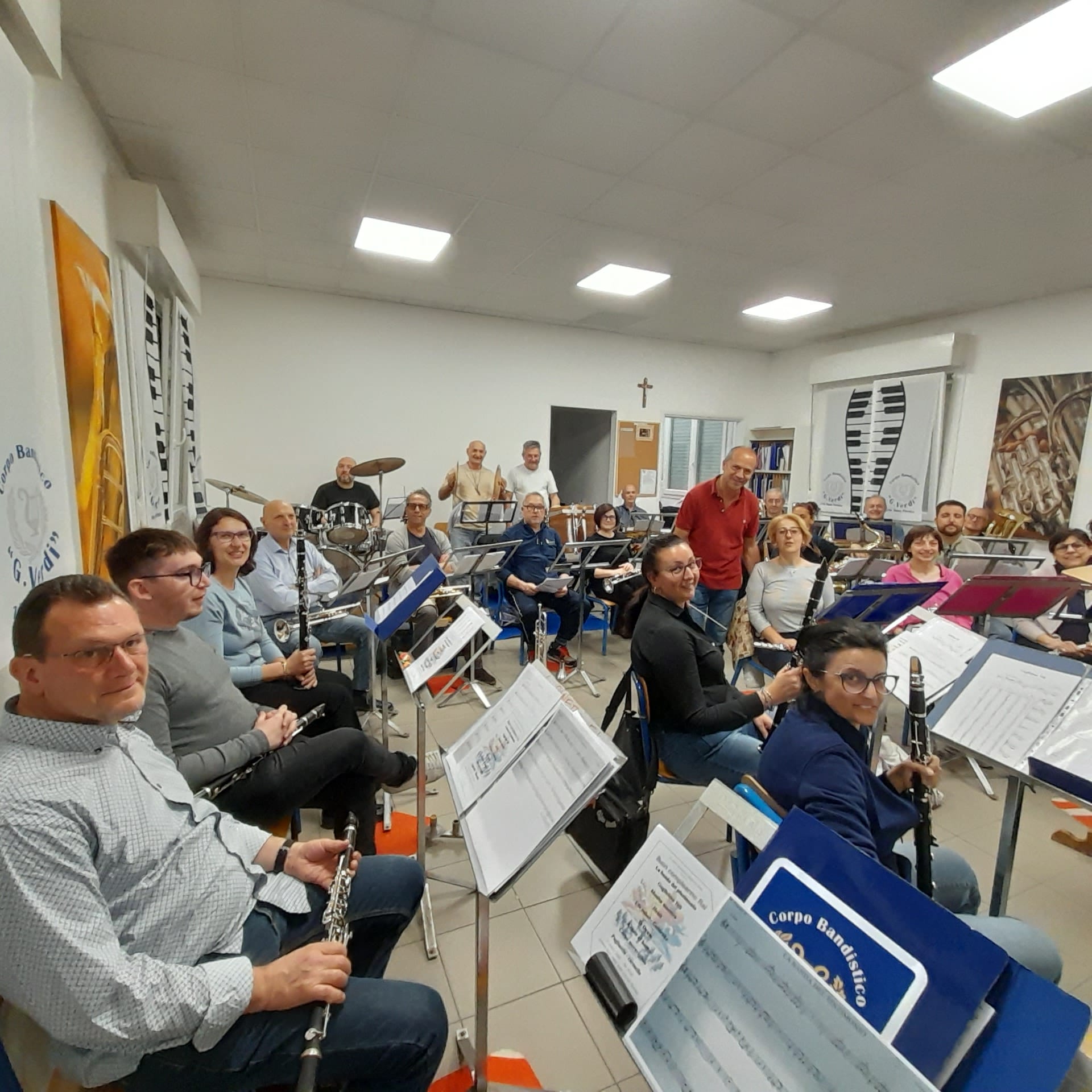 Musicisti del Corpo Bandistico Giuseppe Verdi durante una prova